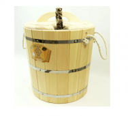 Запарник  с пластиковой вставкой с крышкой 20 литров кедр